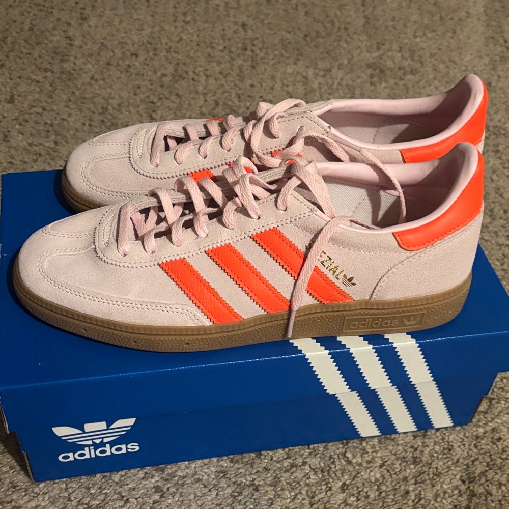 Adidas Pink with Orange Stripes Sneakers